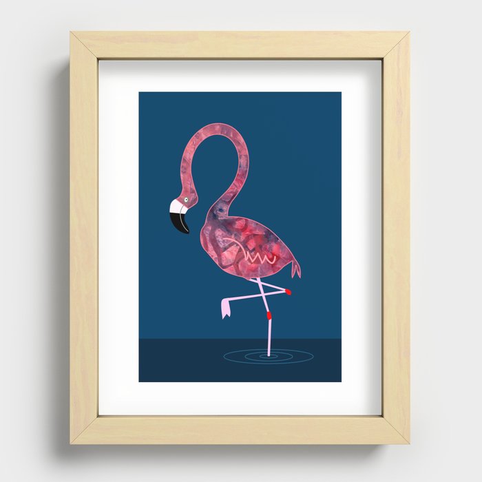Flamingo blue Recessed Framed Print
