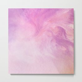 Artistic Watercolour Marble Pink Metal Print | Marblewatercolour, Marblepattern, Swirl, Watercolor, Pastelhues, Wallartwatercolor, Nursery, Mixedpaint, Pastel, Milkshake 