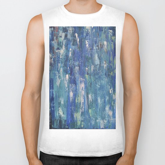 Abstract blue Biker Tank