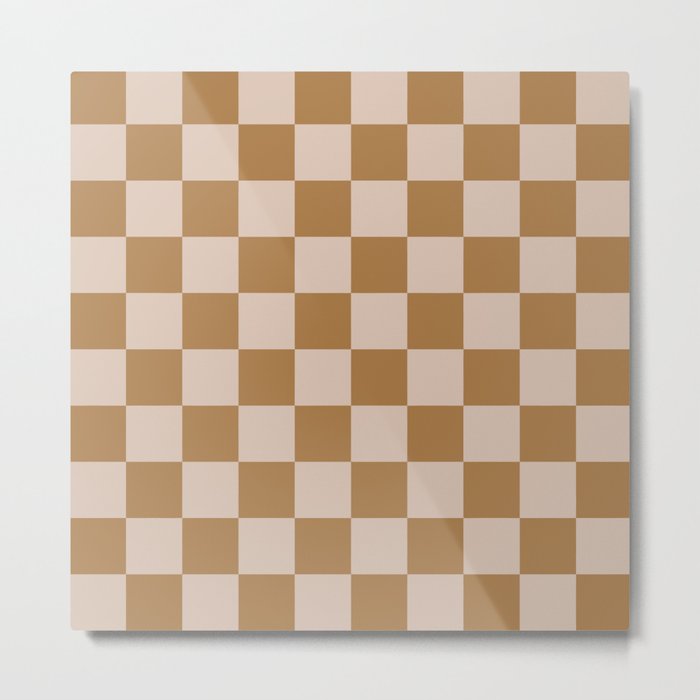 Brown Checkerboard  Metal Print