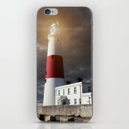 Portland Bill Lighthouse with stormy Skys iPhone Skin