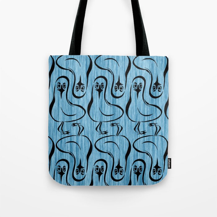 Blue Sky Seagulls Abstract Beachy Print Tote Bag