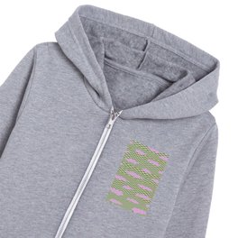 Trippy checkered sky with pink clouds Kids Zip Hoodie