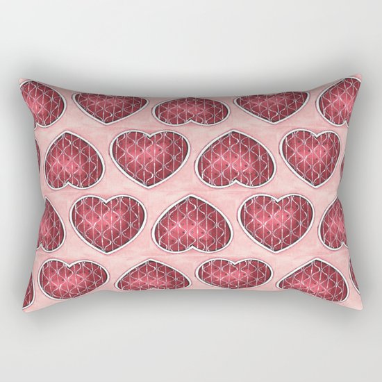 Wine Colored Hearts Rectangular Pillow