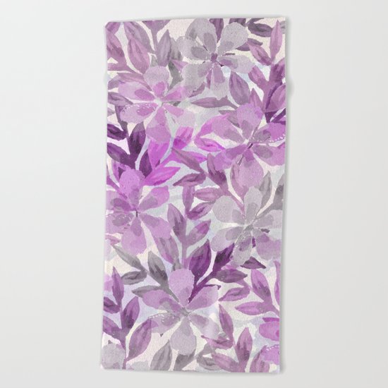 watercolor Botanical garden III Beach Towel