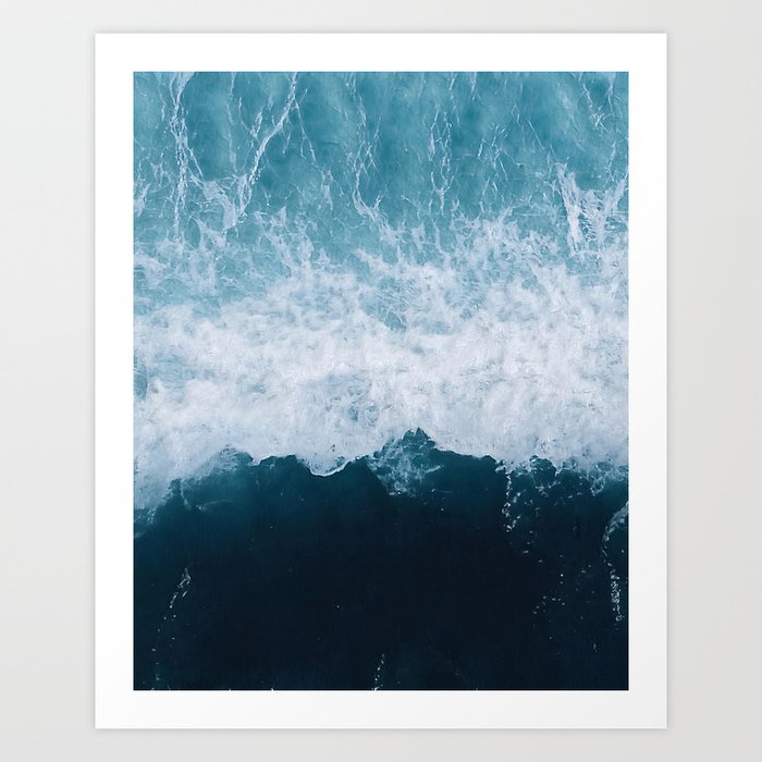 Abstract Wild Waves – Minimalism and Ocean Textures Art Print
