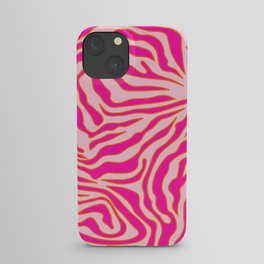 Zebra Print Pink And Orange Zebra Stripes Wild Animal Print Preppy Decor Modern Zebra Pattern iPhone Case