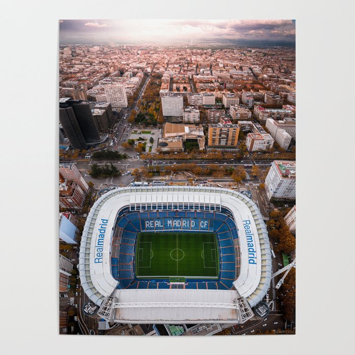 Real Madrid Poster, Santiago Bernabeu Stadium Poster, Wall Art, Wall Decor,  4K Quality, Flexible Sizes12x18 20x30 24x36 