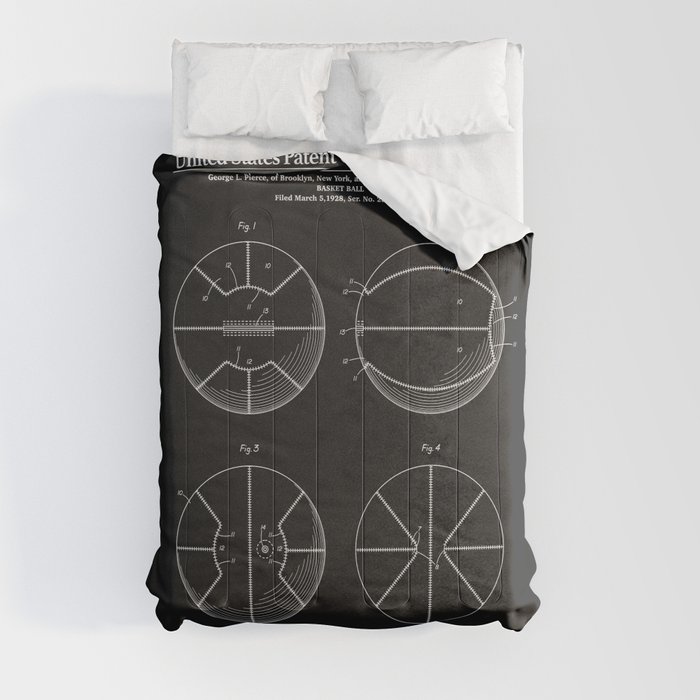 Basketball Patent - Black Comforter