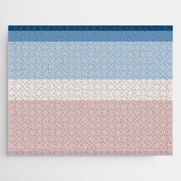 Esay - Blue Geometric Minimal Stripe Pattern Design  Jigsaw Puzzle
