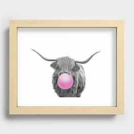 Bubblegum Highland Cow Recessed Framed Print