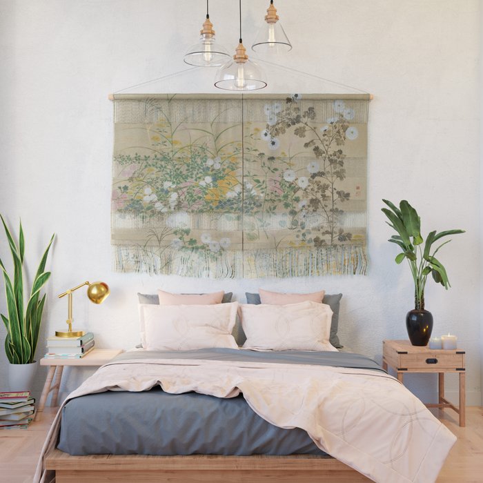 Japanese Edo Period Flowering Plants in Autumn - Ogata Korin