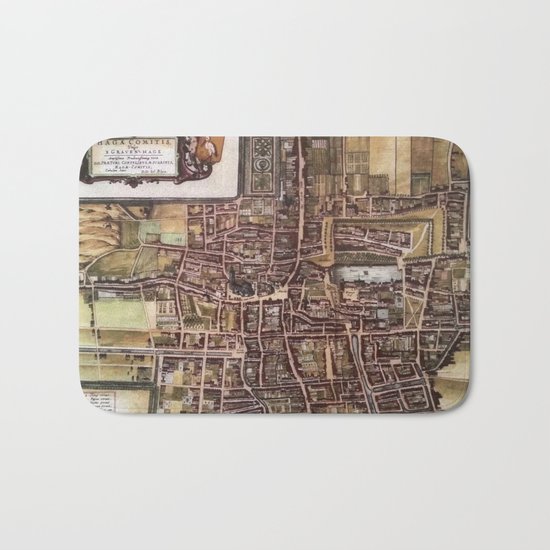 Replica city map of The Hague 1649 Bath Mat