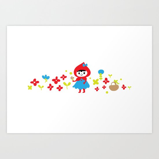 Red Riding Hood in the Forest Art Print