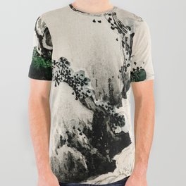Waterfall Traditional Japanese Landscape All Over Graphic Tee
