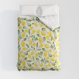 Watercolor Lemon Pattern Comforter