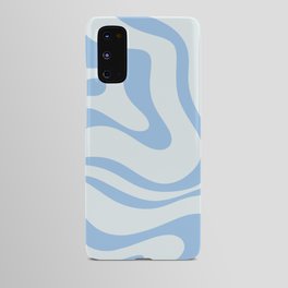 Soft Liquid Swirl Abstract Pattern Square in Powder Blue Android Case