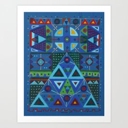 Mandala no.3: I love Africa Art Print | Oil, Other, Colors, Acrylic, Pattern, Africa, Popart, Abstract, Geometric, Triangle 
