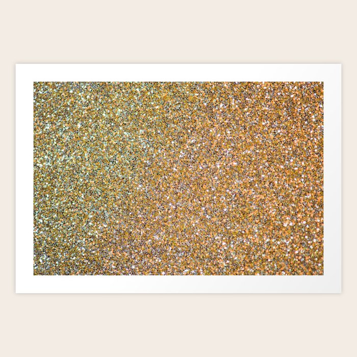 Gold Glitter Art Print by NewburyBoutique Society6