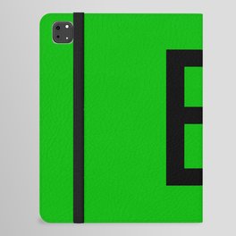 LETTER E (BLACK-GREEN) iPad Folio Case