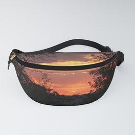 Brazil Photography - Silhouette Of Trees Under The Red Sunset Fanny Pack