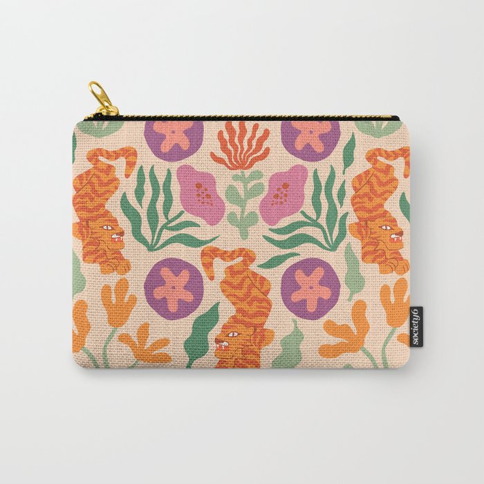 Whimsical and Fierce! // Tiger Pattern Carry-All Pouch
