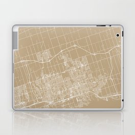 Canada, Oshawa - Artistic Map - Beige Laptop Skin