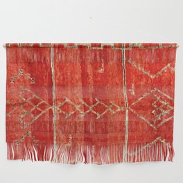 Vintage Red Moroccan Rug Print Wall Hanging
