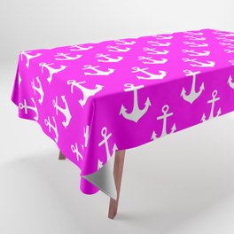 Anchors (White & Magenta Pattern) Tablecloth