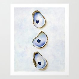 Three Oysters Watercolor by Liz Ligeti Kepler Art Print