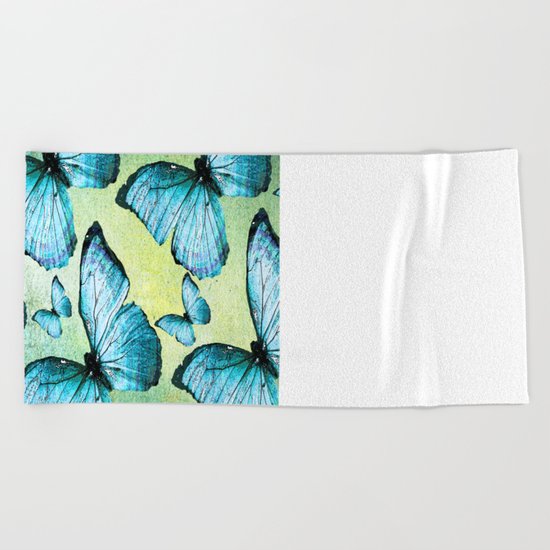 BUTTERFLY BLUE Beach Towel