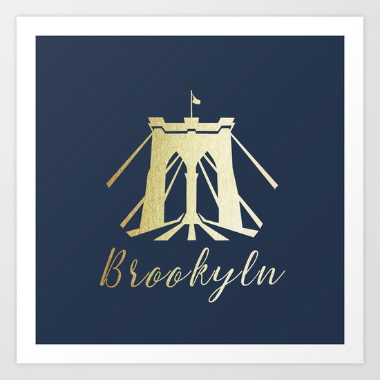 Brooklyn Bridge in Gold Art Print