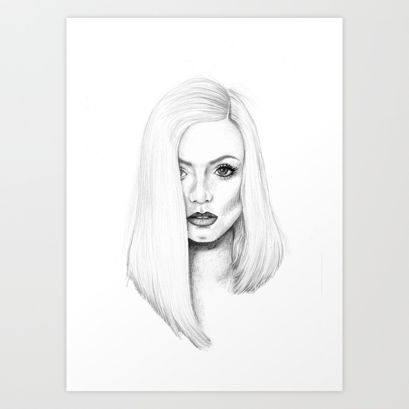 Untitled 6 Graphite Pencil Portrait Digital Artwork Print Download