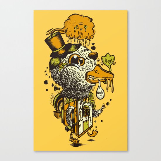 A Disorientated Duck Goes For A Stroll Canvas Print