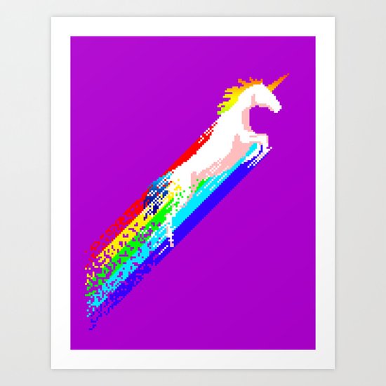 Pixel Unicorn Art Print