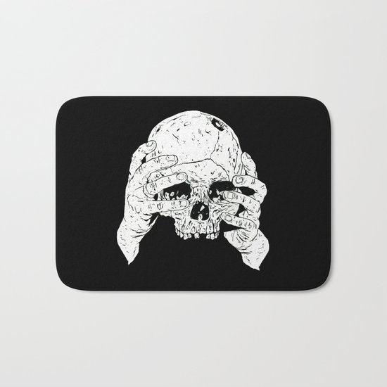 Skull In Hands Bath Mat