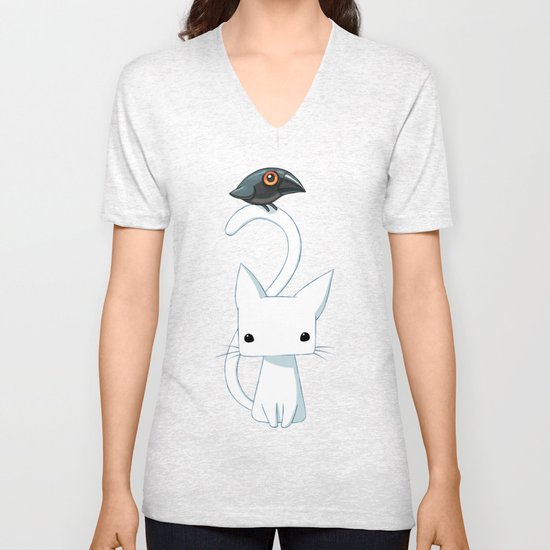 Cat and Raven Unisex V-Neck