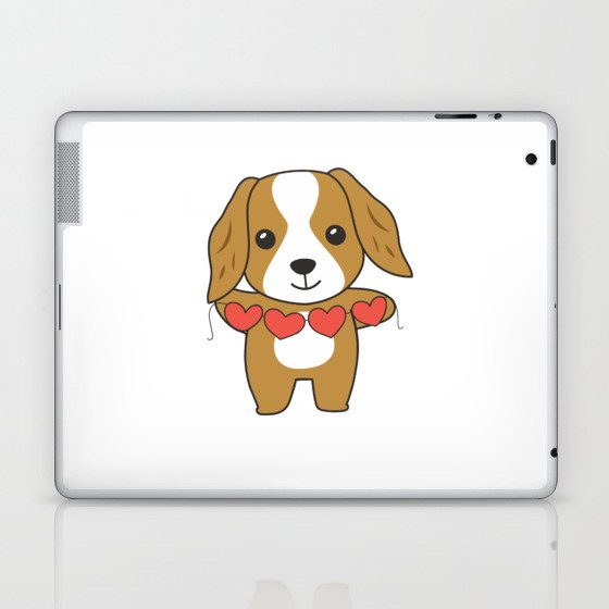 Cocker Spaniel Valentine's Day Cute Animals With Laptop & iPad Skin