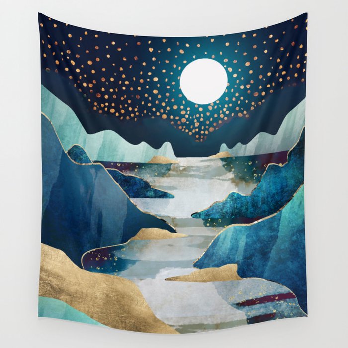 Moon Glow - Horizontal  Wall Tapestry