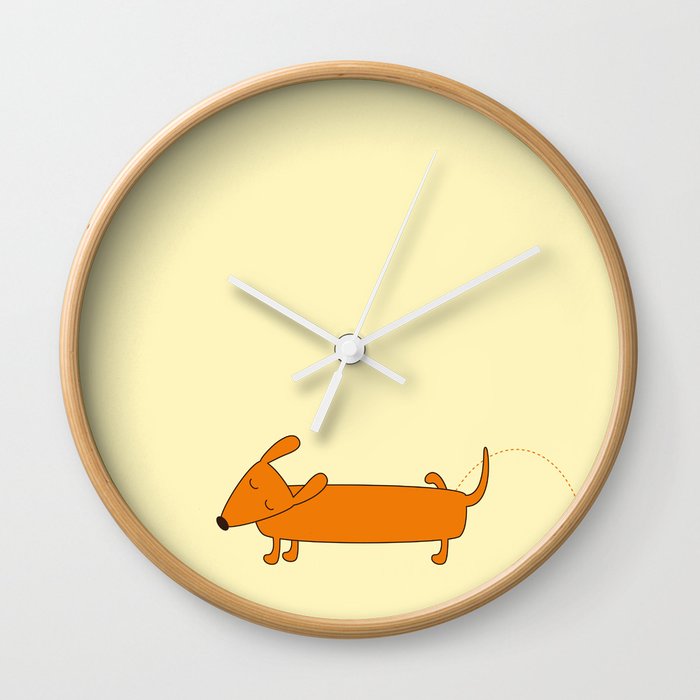 Cute pissing dachshund Wall Clock