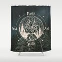 Mountains Compass Milky Way Woods Gold Wall Tapestry By