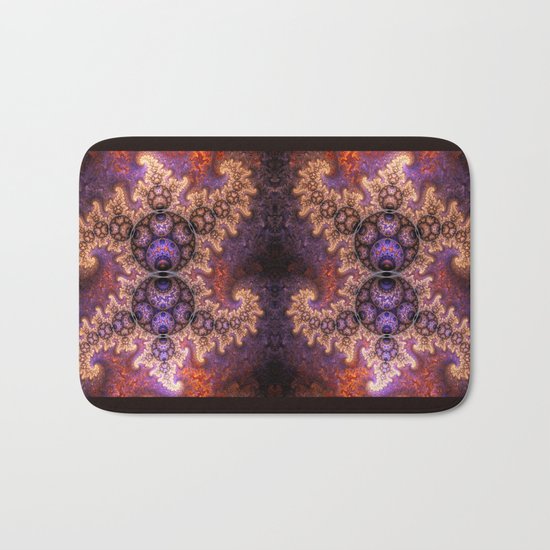 Fiery dragon spirals and orbs Bath Mat