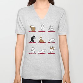 Bull Terrier Yoga V Neck T Shirt