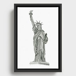 Statue of Liberty Zentangle Framed Canvas