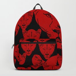 Lion Pattern Red and Black background  Backpack