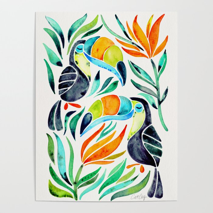 Tropical Toucans Poster