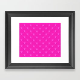 Pink stars pattern Framed Art Print