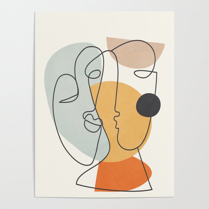 Abstract Faces 30 Poster