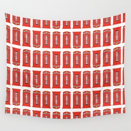 Red Telephone Booth Wall Tapestry