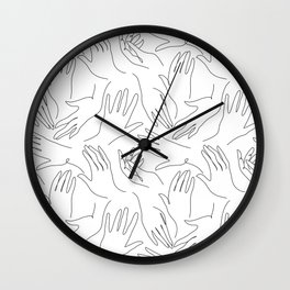 Abstract hand line art drawing Wall Clock